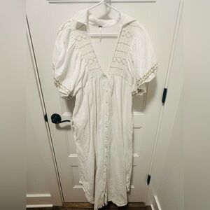 Free People White Long Sleeve Dress